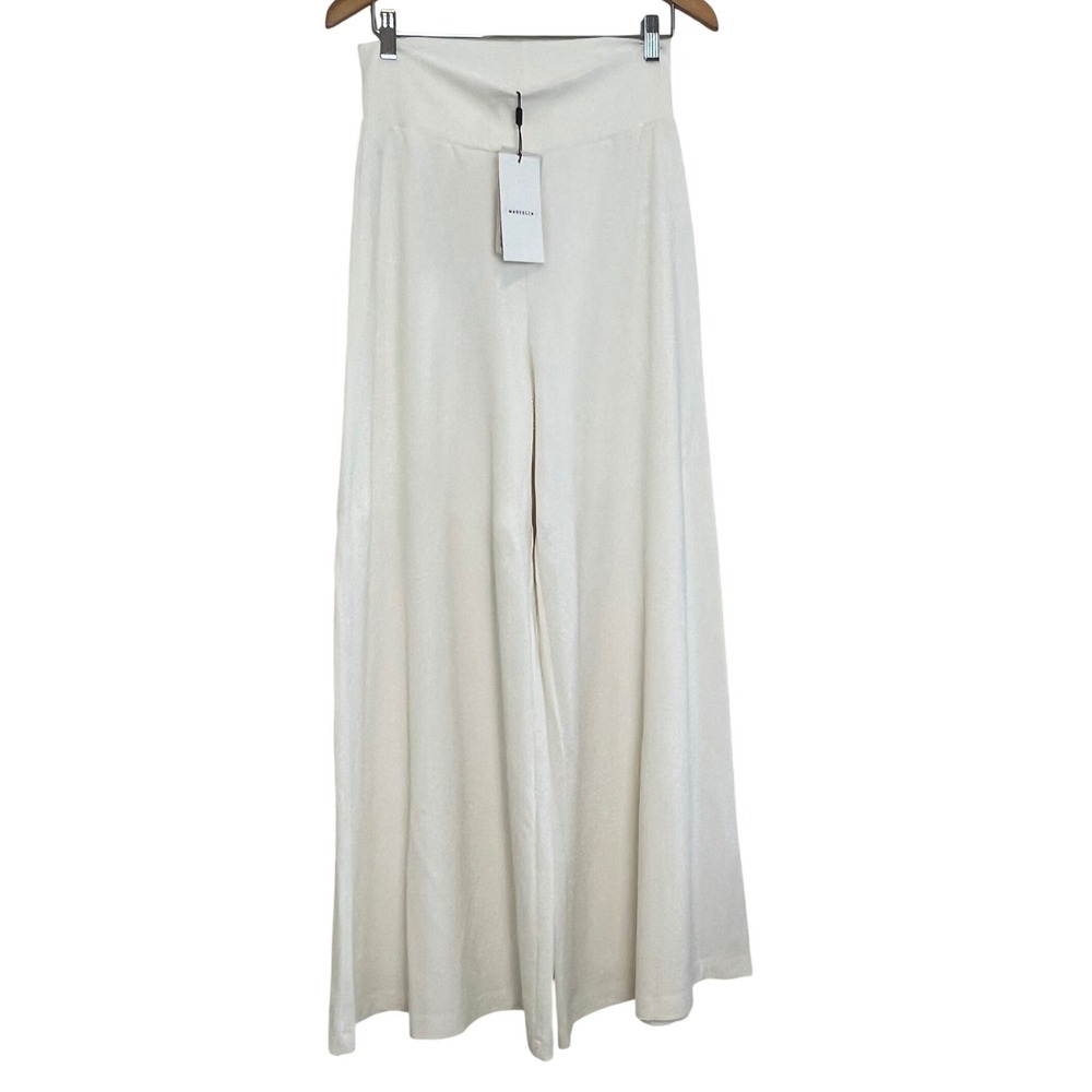 Marcella Georgia Pants Off White Wide Leg High Waist Size M NWT